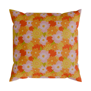 Peachy Picnic Floral Pillow