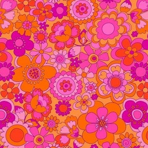 Pink Floral Umbrella | Pink Beach Umbrella | Hazy Sunshine