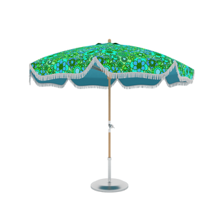 Green Patio Umbrella | Green Beach Umbrella | Hazy Sunshine