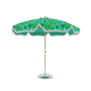 Green Patio Umbrella | Green Beach Umbrella | Hazy Sunshine