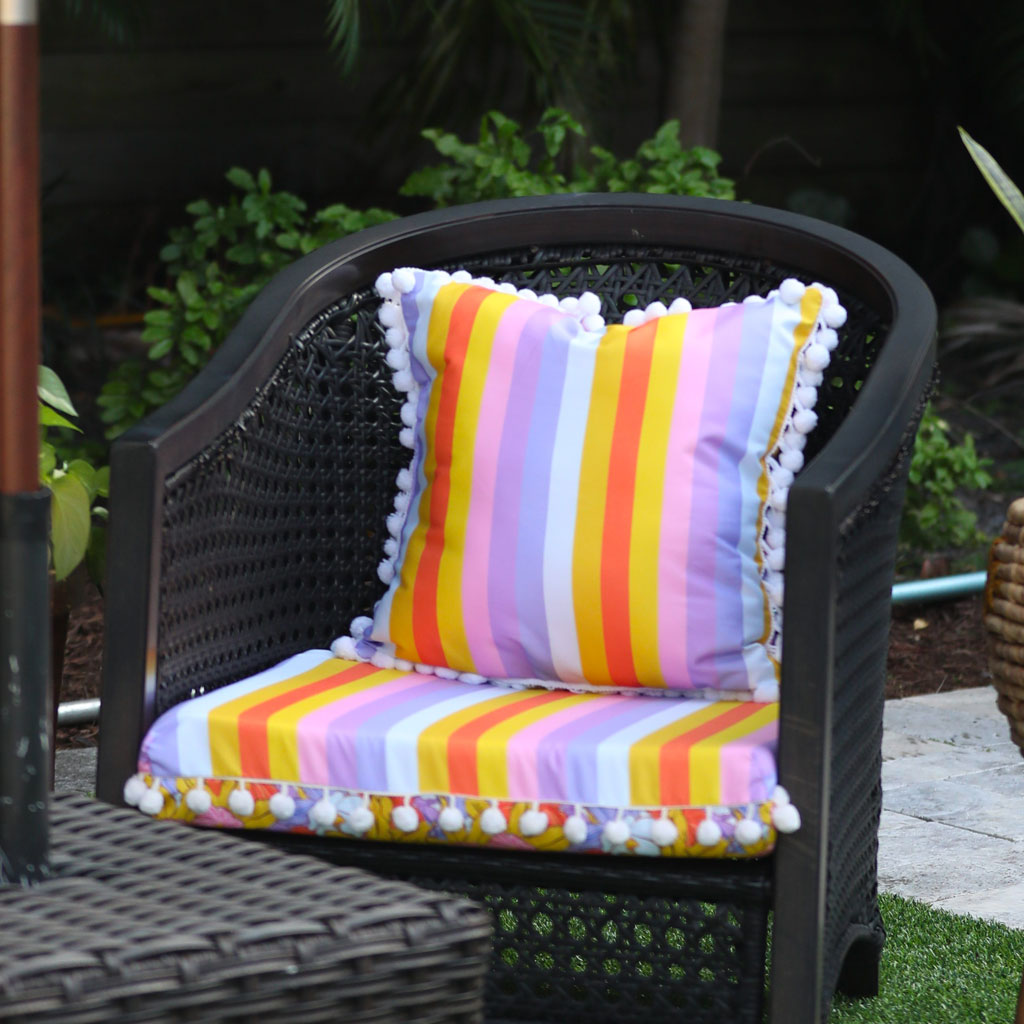 Petal Power Stripe Pillow